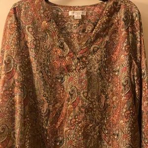 Liz Claiborne Sheer Paisley Print Top